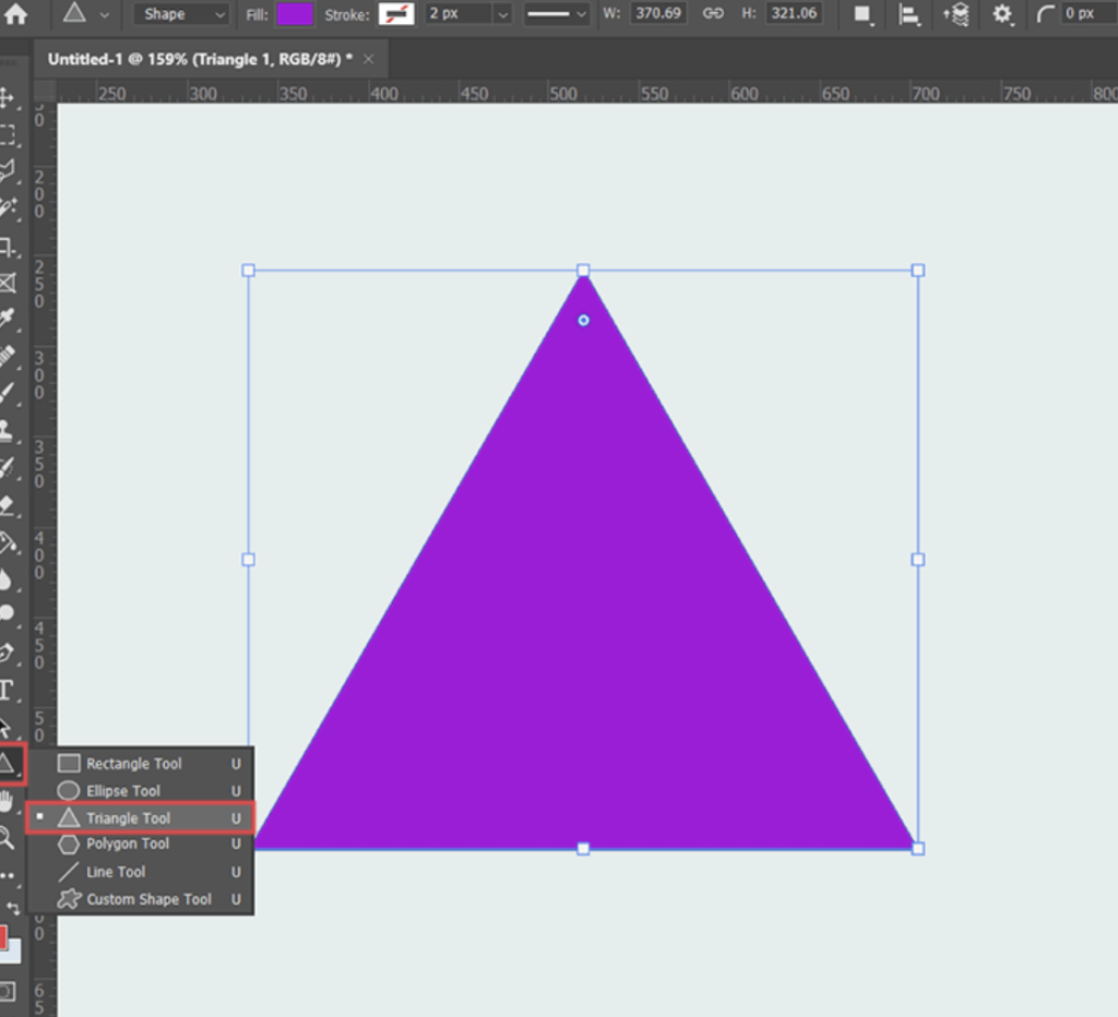 Hướng dẫn cách vẽ hình tam giác trong photoshop?